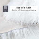 Premium Soft round Faux Fur Sheepskin Seat Cushion Chair Cover Plush Area Rugs for Bedroom, 14 X 14Inch, White