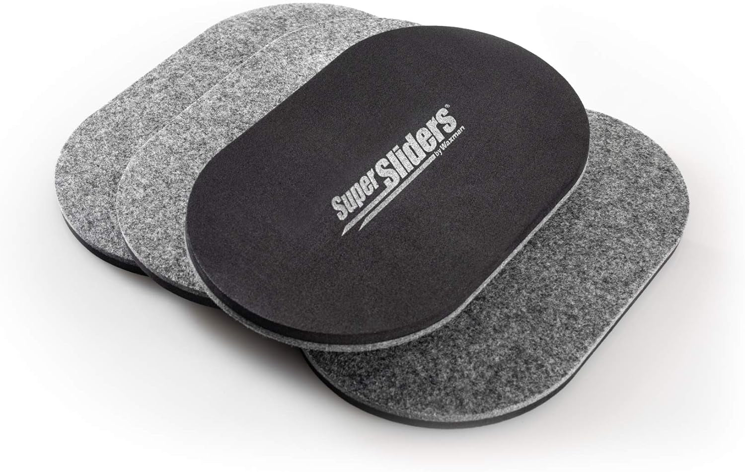 5 3/4" X 9 1/2" Oval Reusable Furniture for Hard Surfaces - Effortless Moving and Surface Protection, Gray (4 Pack)