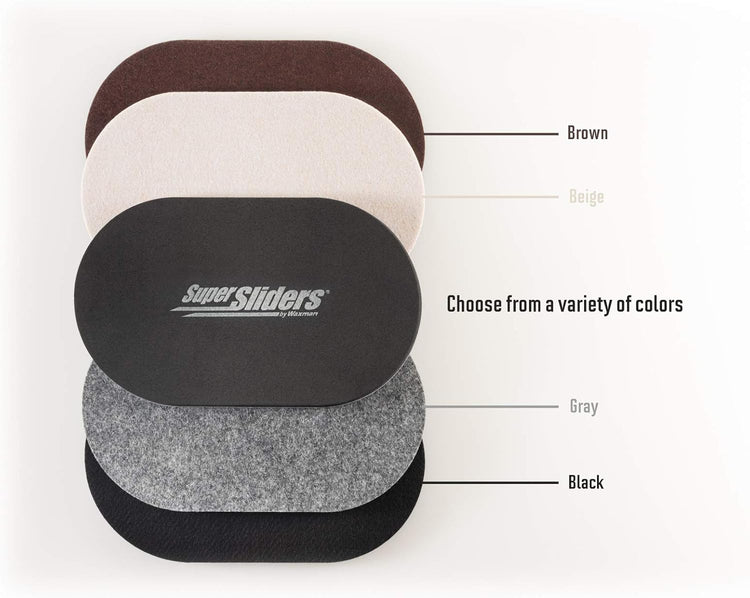 5 3/4" X 9 1/2" Oval Reusable Furniture Sliders for Hard Surfaces - Effortless Moving and Surface Protection, Brown (8 Pack)
