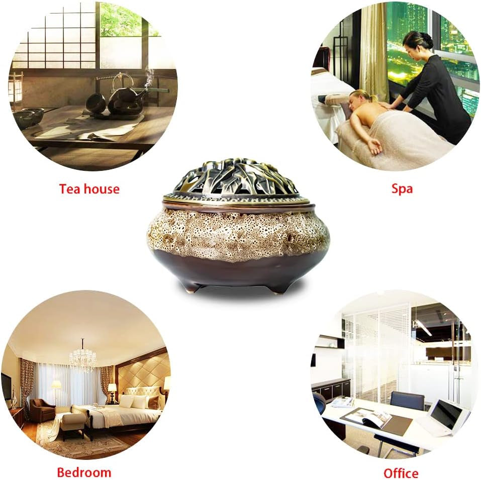 Ceramic Home Decoration Incense Sticks or Cones Burner Porcelain Incense Holder