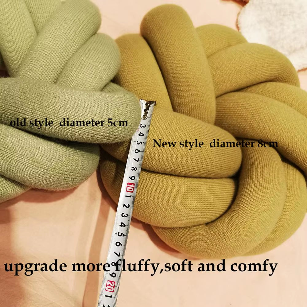 Cotton DIY Hand Knot Back Cushions Cozy Car Lumbar Pillow Home Decorative Sofa Seat Cushion Soft Office Hand Rest Pillows
