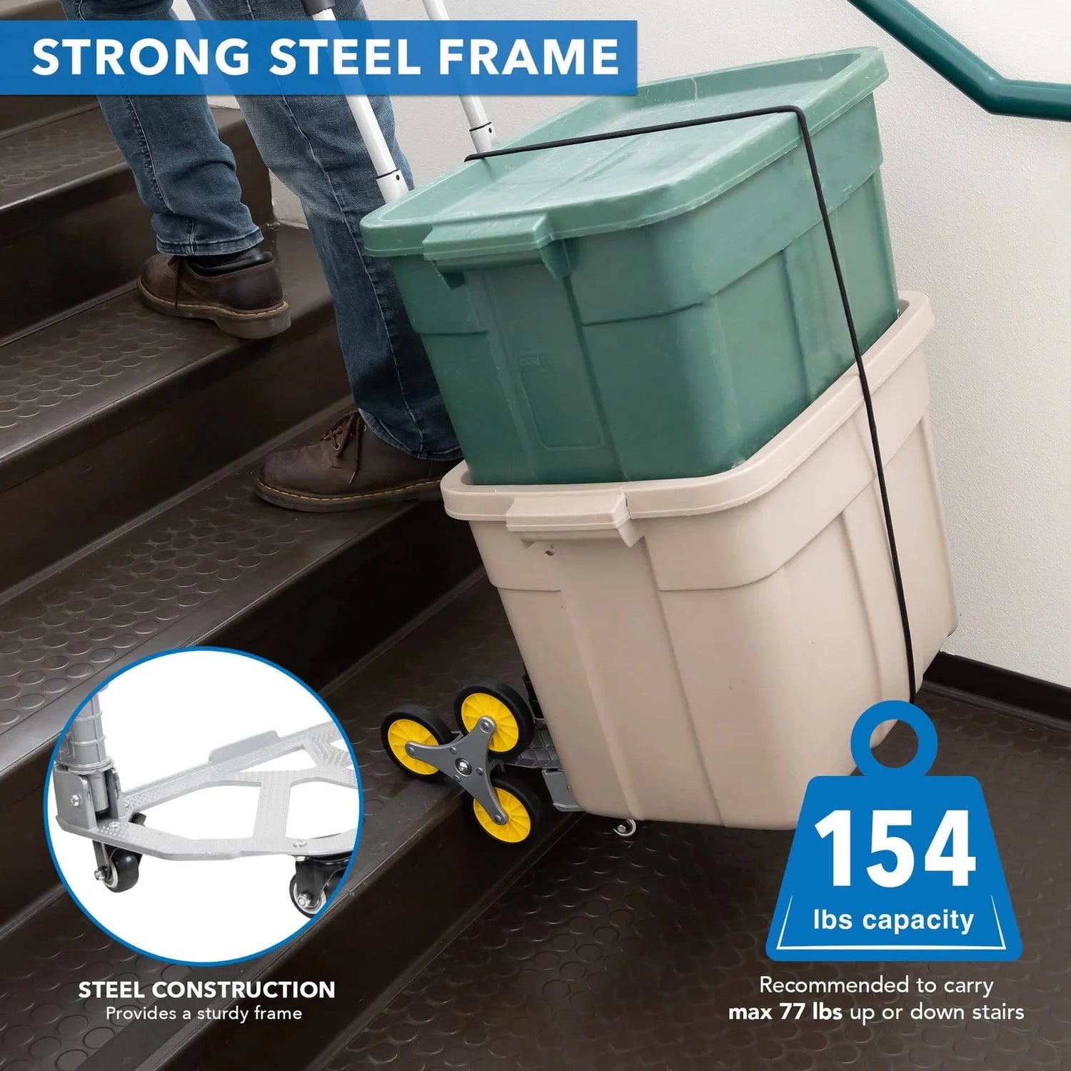 Tri-Wheel Stair Climber Hand Truck with Foldable Design