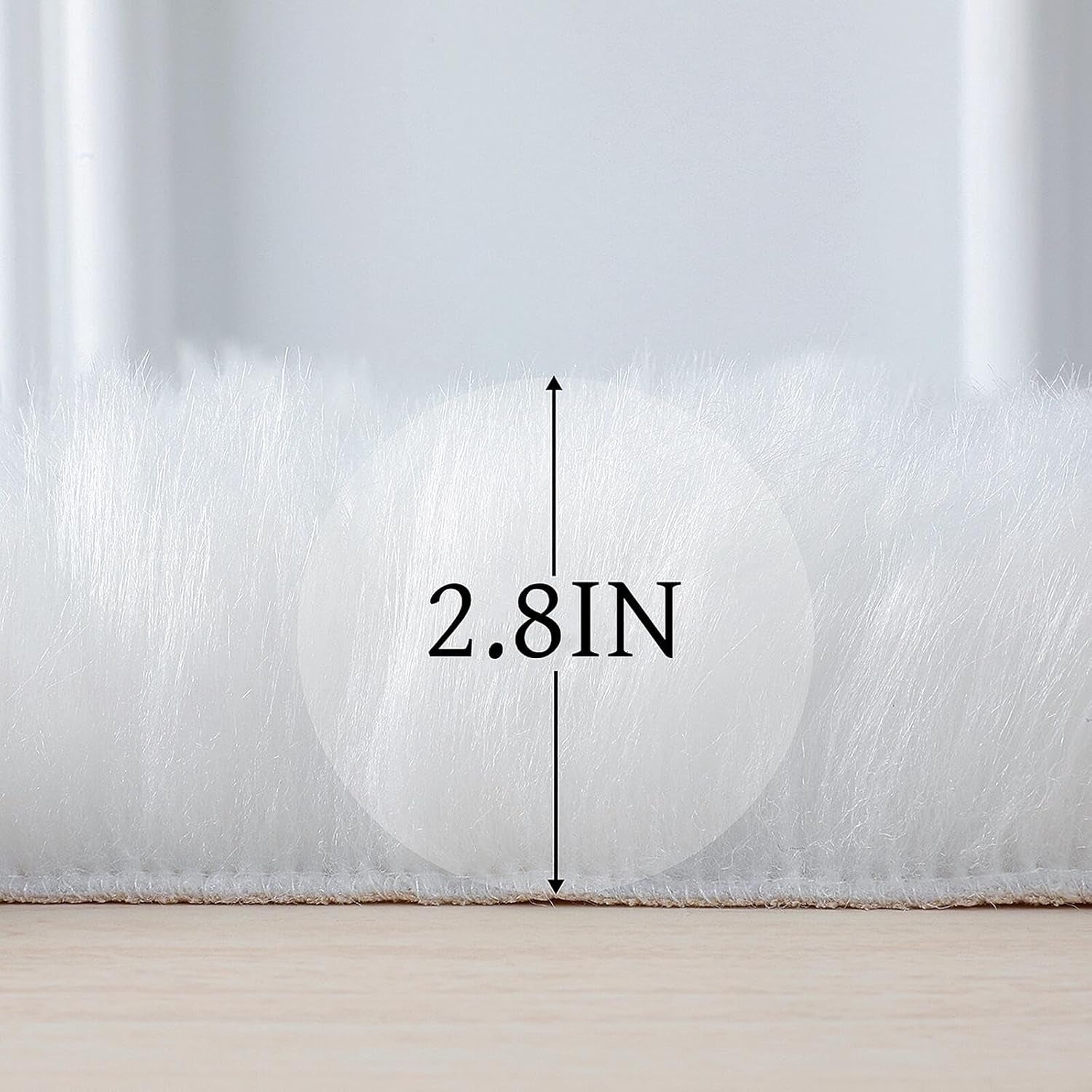 Faux Fur Rug Sheepskin Shag Fluffy Fuzzy White 2X3 Ft Small Rugs for Bedroom Bedside Bed Floor Living Room Plush High-Density Cushion Carpet Super Sofa Cover