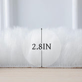 Faux Fur Rug Sheepskin Shag Fluffy Fuzzy White 2X3 Ft Small Rugs for Bedroom Bedside Bed Floor Living Room Plush High-Density Cushion Carpet Super Sofa Cover