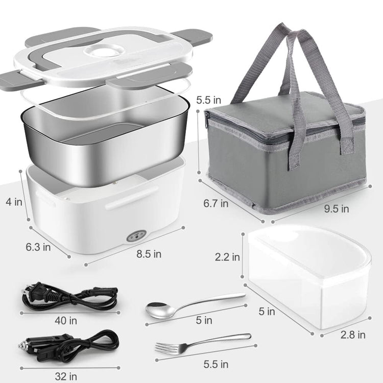 Loncheras Electrica Para Calentar El Almuerzo Comida Caliente Trabajo Carro 110V