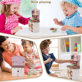 Mini Kitchen Play Set Pretend Playset BBQ Toy Cooking Sink for Kids, Gift, Toddler, Girl - Purple