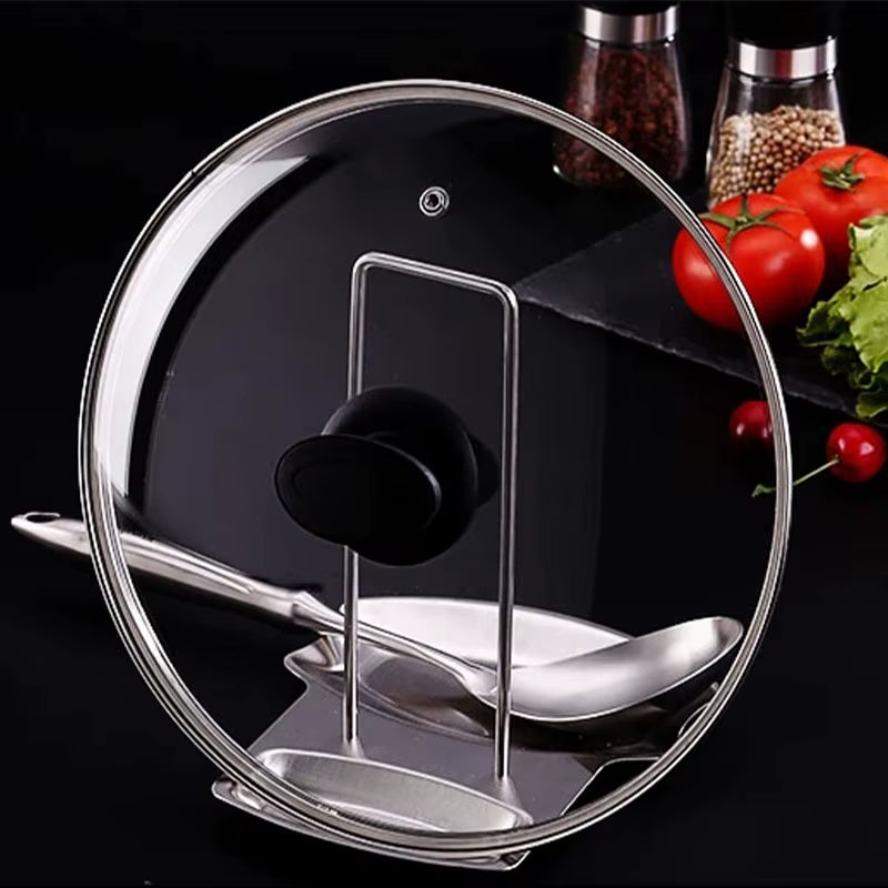 Stainless Steel Pot Lid Rack Detachable Pan Cover Shelf Kitchen Multifunctional Spatula Holder Spoon Stand Kitchen Accessories